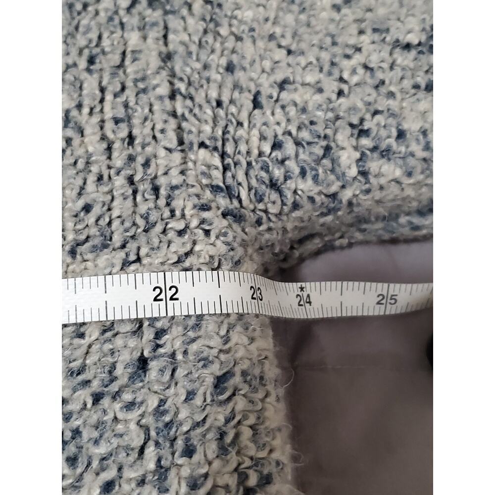 Artisans Knit Cardigan Sweater Women Large Blue Gray Folk Art Button Front - Picture 4 of 13